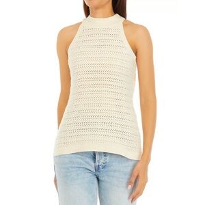 Gap White Knit Sweater High Neck Longline Tank Top
